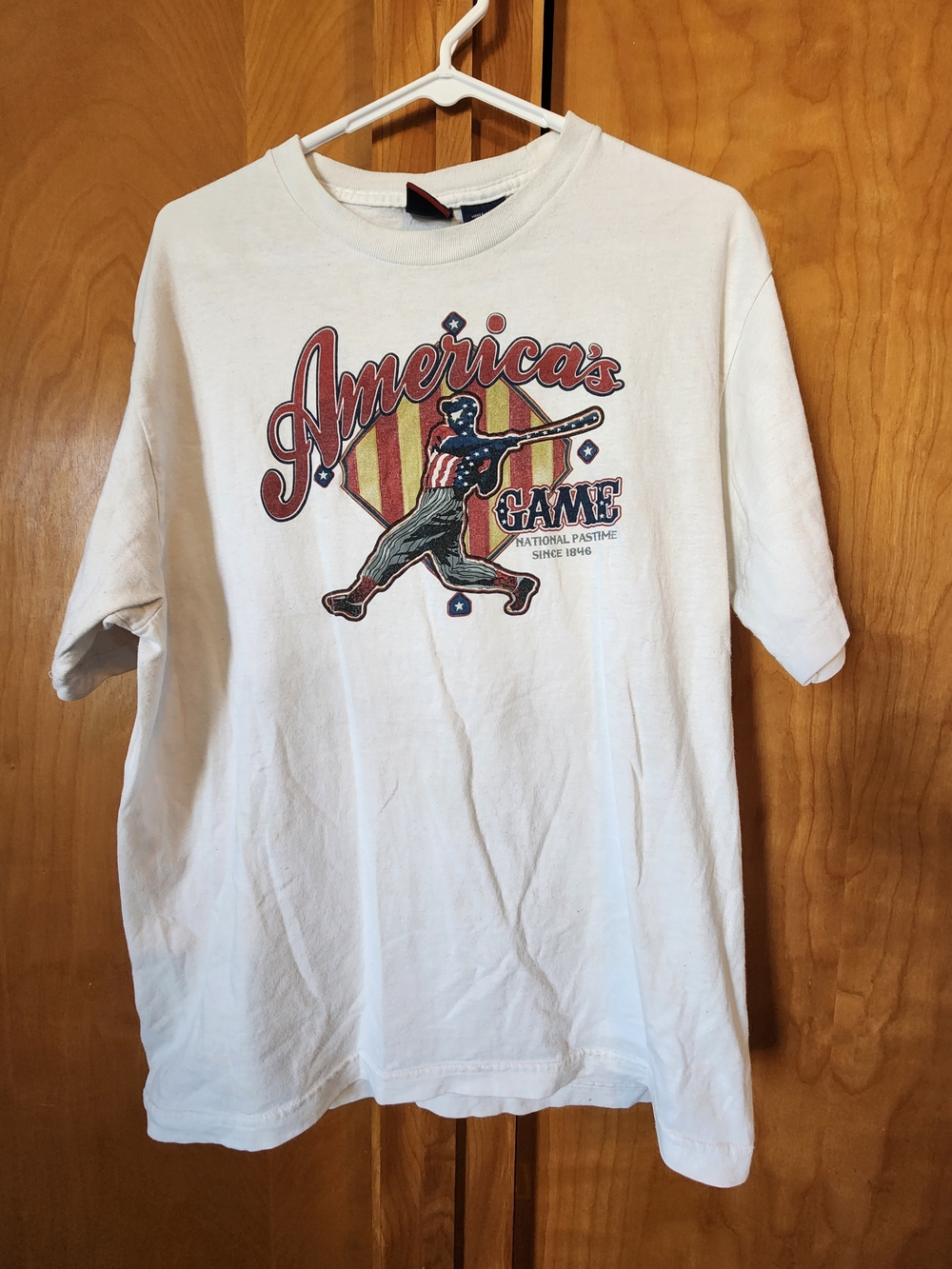 America's Game White Graphic Tee - Classic Baseball Design Vintage